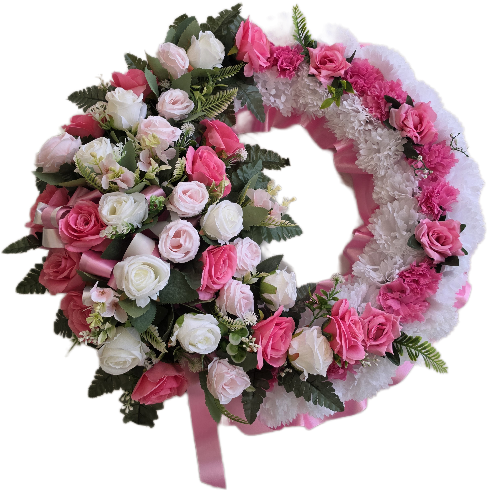 Artificial Silk Flower Circle Wreath